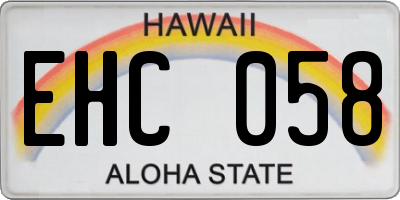 HI license plate EHC058