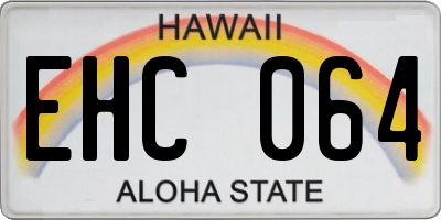 HI license plate EHC064
