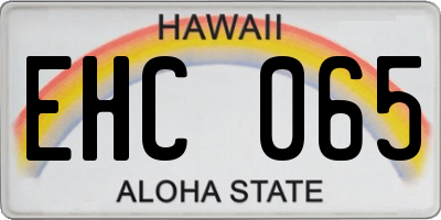 HI license plate EHC065