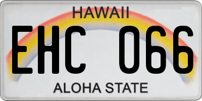 HI license plate EHC066