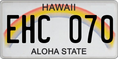 HI license plate EHC070