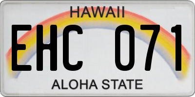 HI license plate EHC071