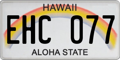 HI license plate EHC077
