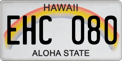 HI license plate EHC080