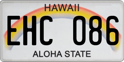 HI license plate EHC086