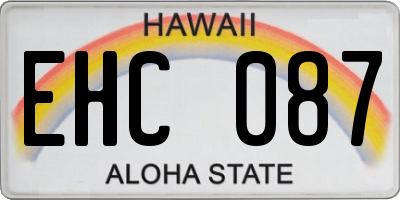HI license plate EHC087