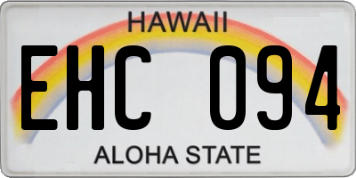 HI license plate EHC094