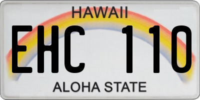 HI license plate EHC110