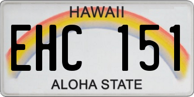 HI license plate EHC151