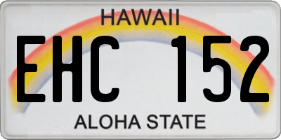 HI license plate EHC152