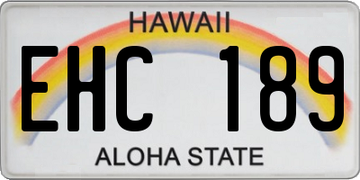 HI license plate EHC189