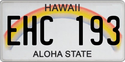 HI license plate EHC193