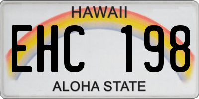 HI license plate EHC198