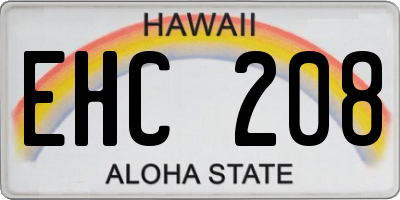 HI license plate EHC208