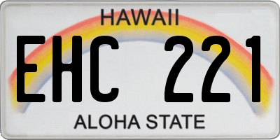 HI license plate EHC221