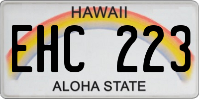 HI license plate EHC223