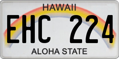 HI license plate EHC224
