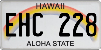 HI license plate EHC228