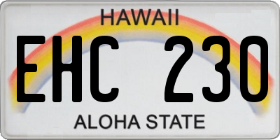 HI license plate EHC230