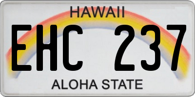 HI license plate EHC237