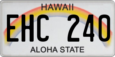 HI license plate EHC240