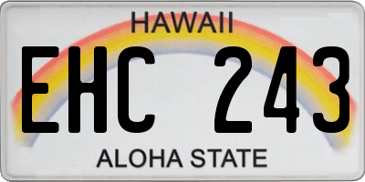 HI license plate EHC243