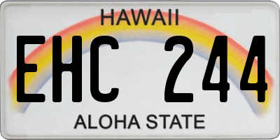 HI license plate EHC244
