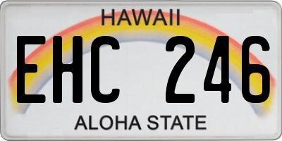 HI license plate EHC246