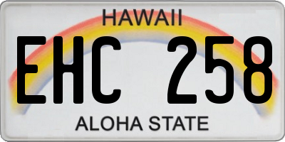 HI license plate EHC258