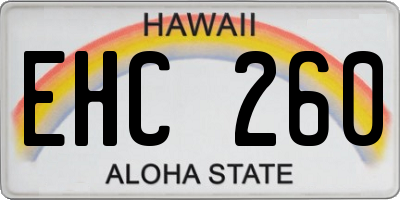 HI license plate EHC260