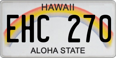 HI license plate EHC270