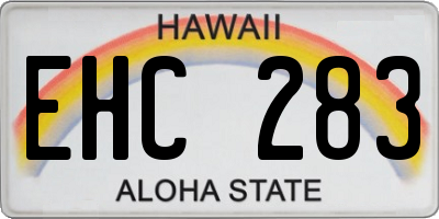 HI license plate EHC283