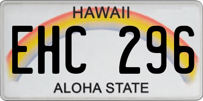 HI license plate EHC296