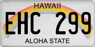 HI license plate EHC299