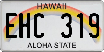 HI license plate EHC319