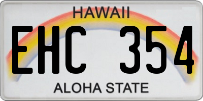 HI license plate EHC354