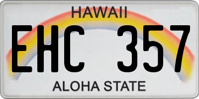 HI license plate EHC357