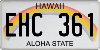 HI license plate EHC361