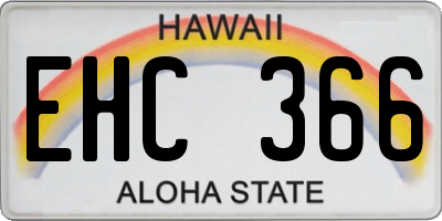 HI license plate EHC366