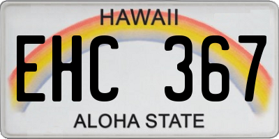 HI license plate EHC367