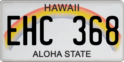 HI license plate EHC368