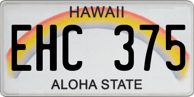 HI license plate EHC375