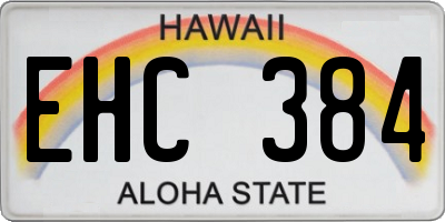 HI license plate EHC384