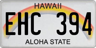 HI license plate EHC394