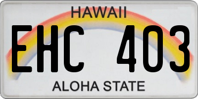 HI license plate EHC403