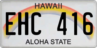 HI license plate EHC416