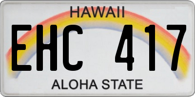 HI license plate EHC417