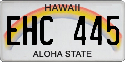 HI license plate EHC445