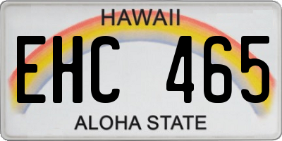 HI license plate EHC465