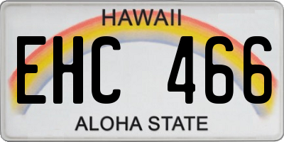 HI license plate EHC466